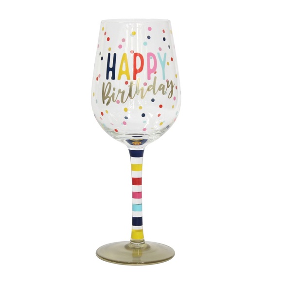 RAISE A GLASS Other - Happy Birthday Colorful Wine Glass